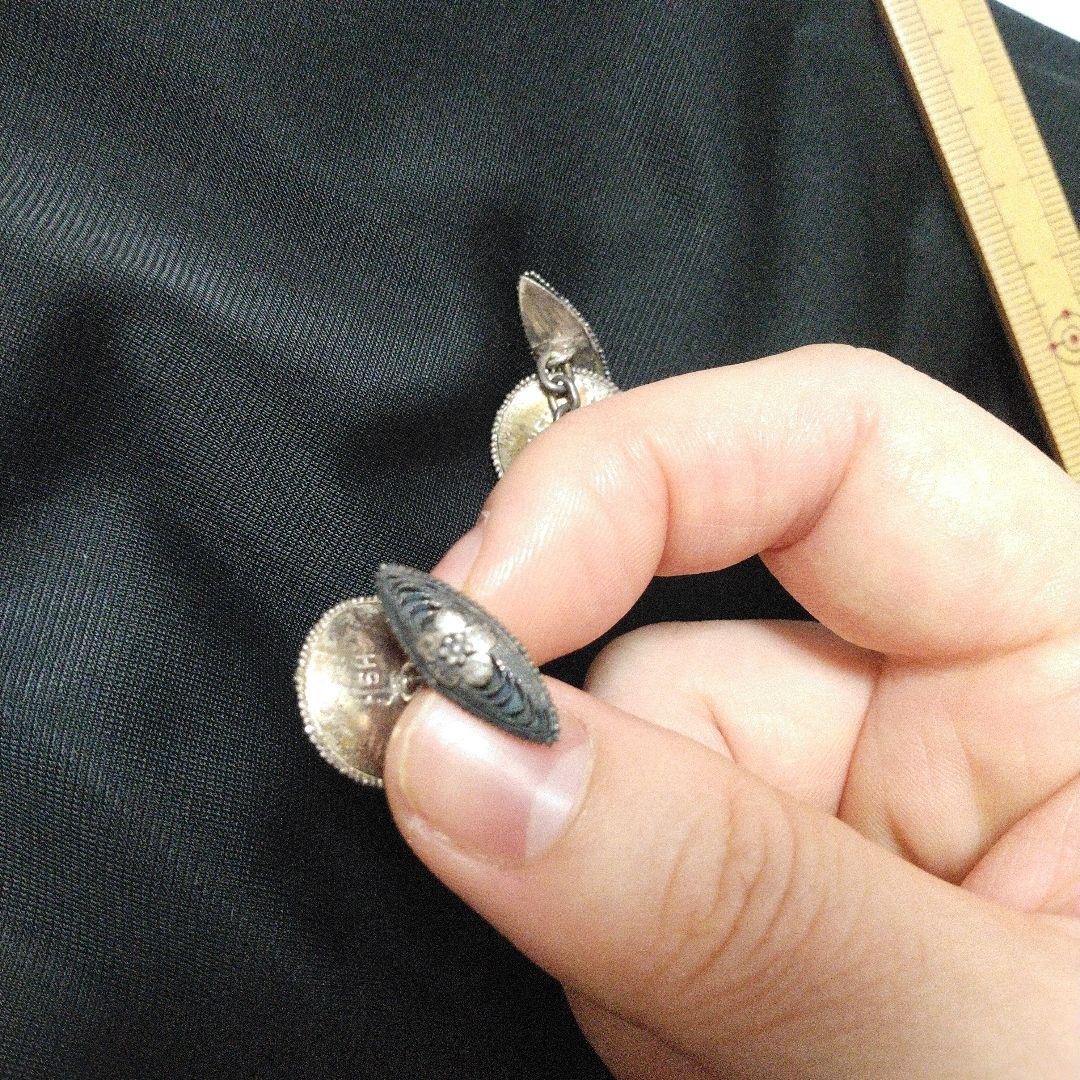 ヴィンテージ　シルバー　HSN 800 バリ　インドネシア カフスボタン