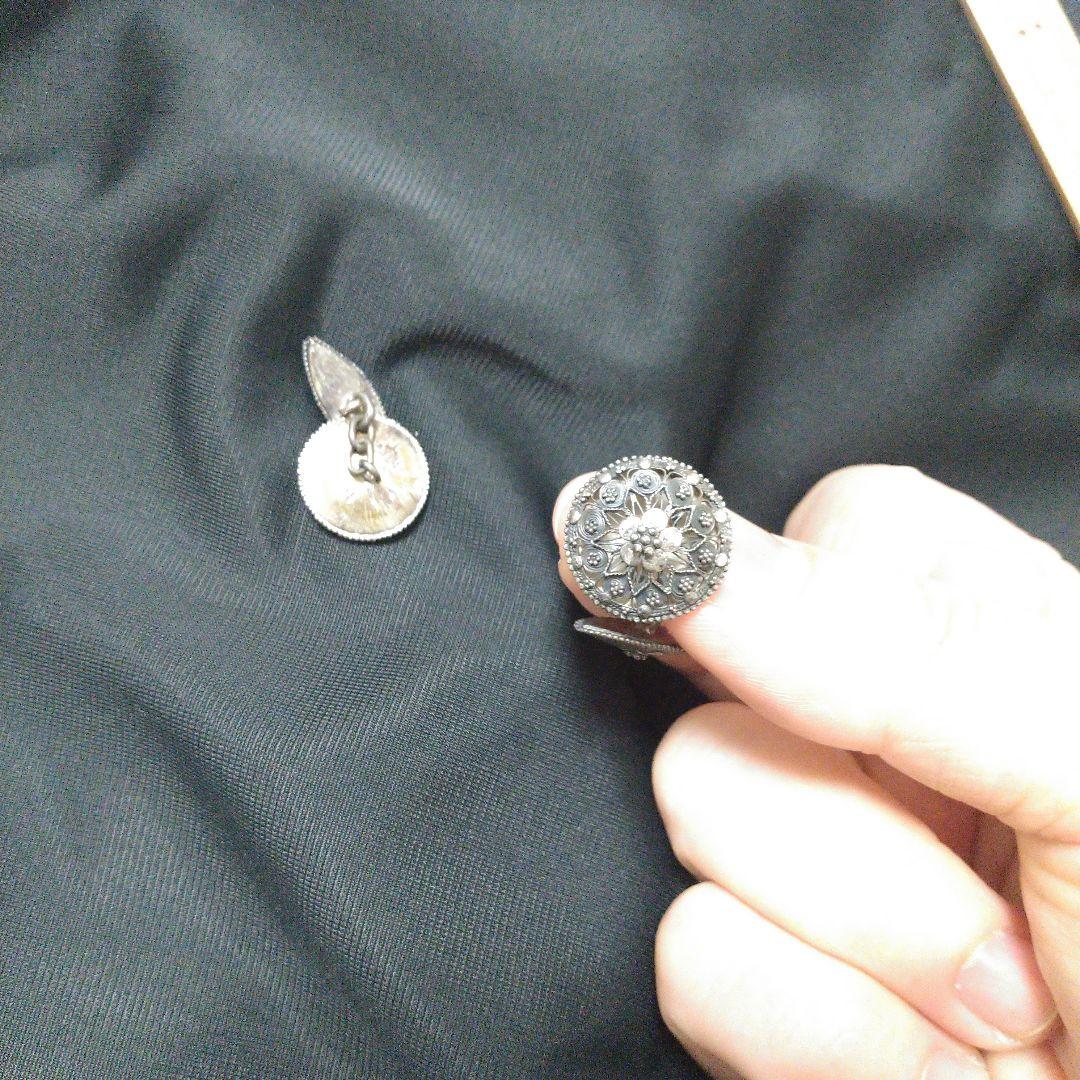 ヴィンテージ　シルバー　HSN 800 バリ　インドネシア カフスボタン