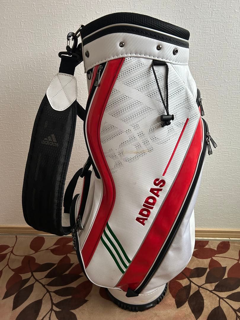 ADIDAS キャディバッグ ホワイト/レッド