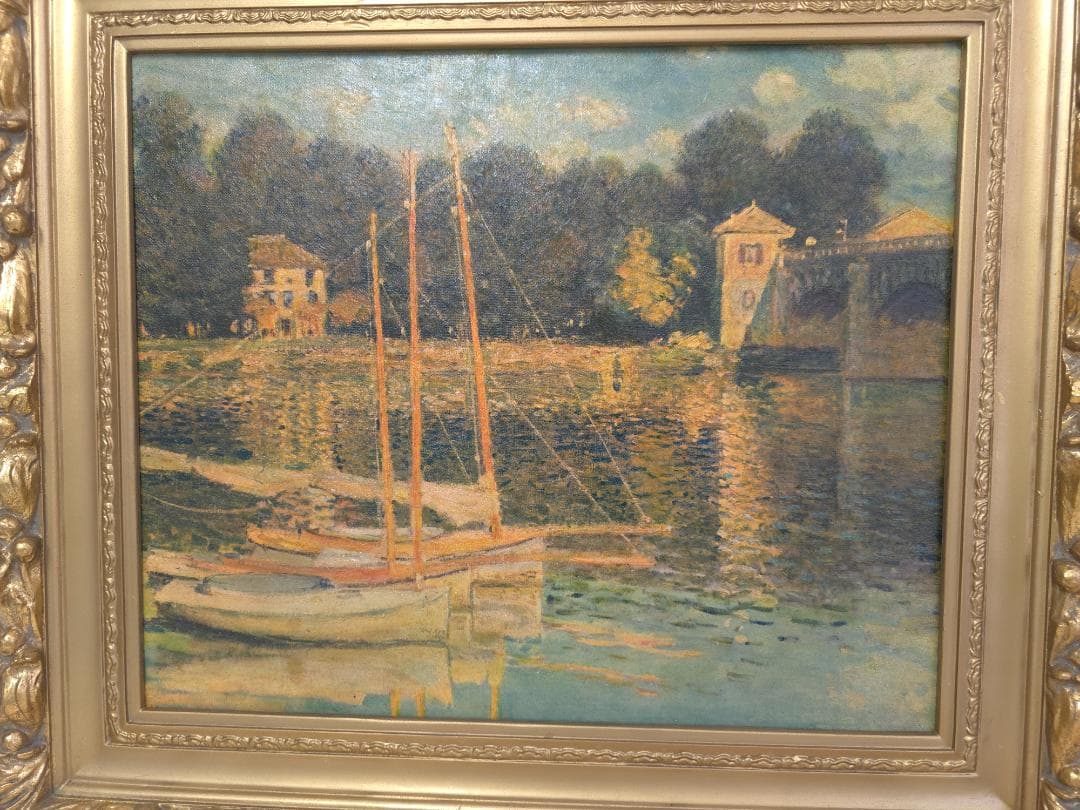 M▽モネ 絵画 レプリカ 複製画 プリキャンバス 額縁 (38302)