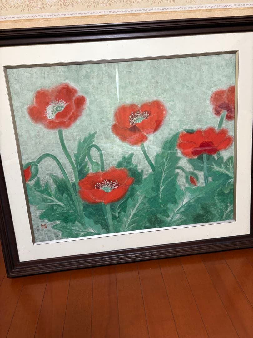 アネモネ　油絵　絵画