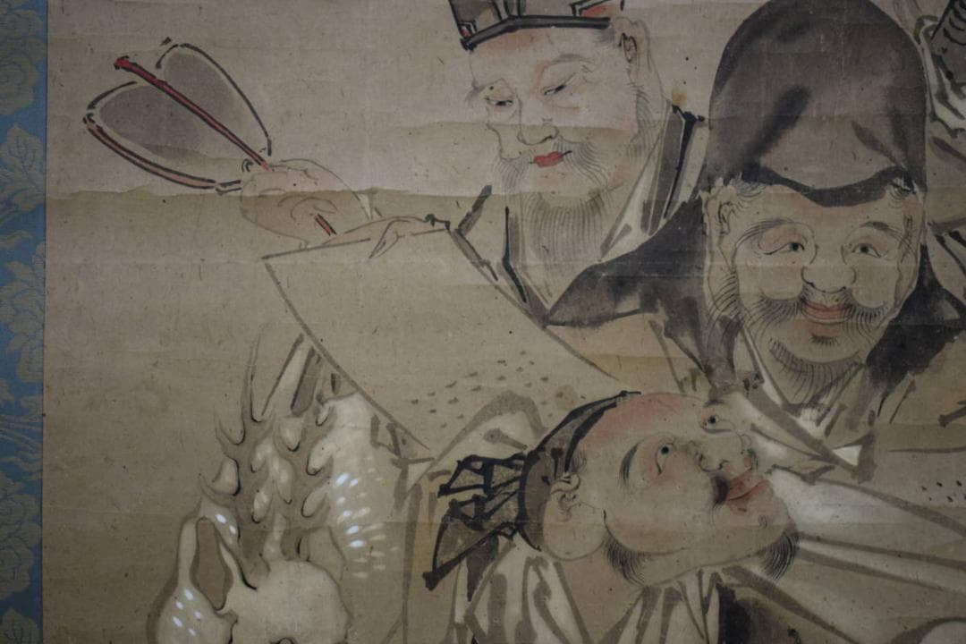 真作/圭山信有/七福神図/大幅/布袋屋掛軸HG-692