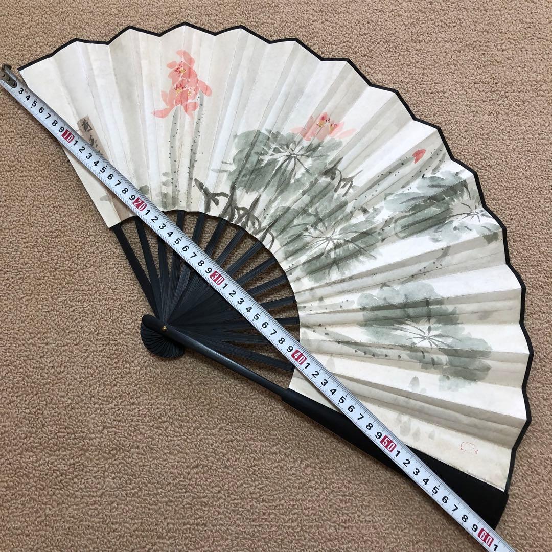 旧家蔵出　扇子　清国　名家　豫生 「清風朝月」 扇面絵 肉筆保証　古美術 水墨画