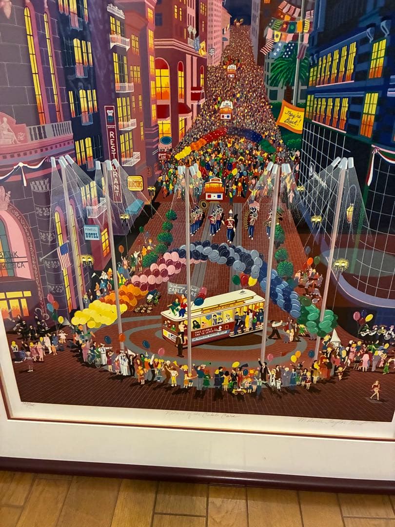 【メラニーケント】 「リターンケーブルカー」　シルクスクリーン(作品保証書付)