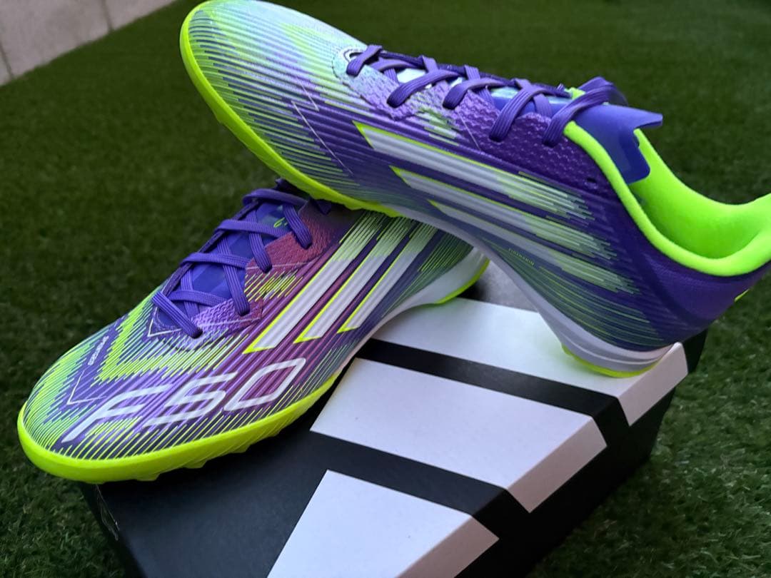 adidas F50 フットサルシューズ 27cm TF 人工芝 美品 パープル