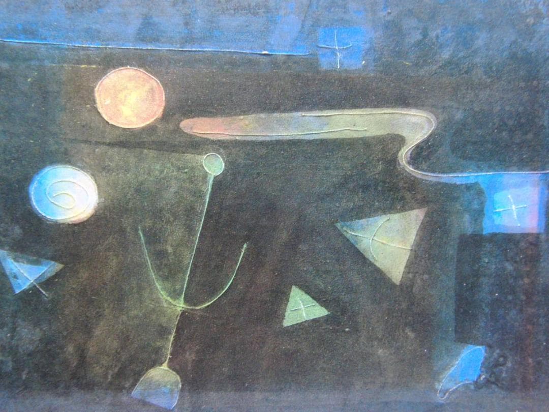 田井雄二、夜のイマージュ、希少な画集より、新品高級額・額装付