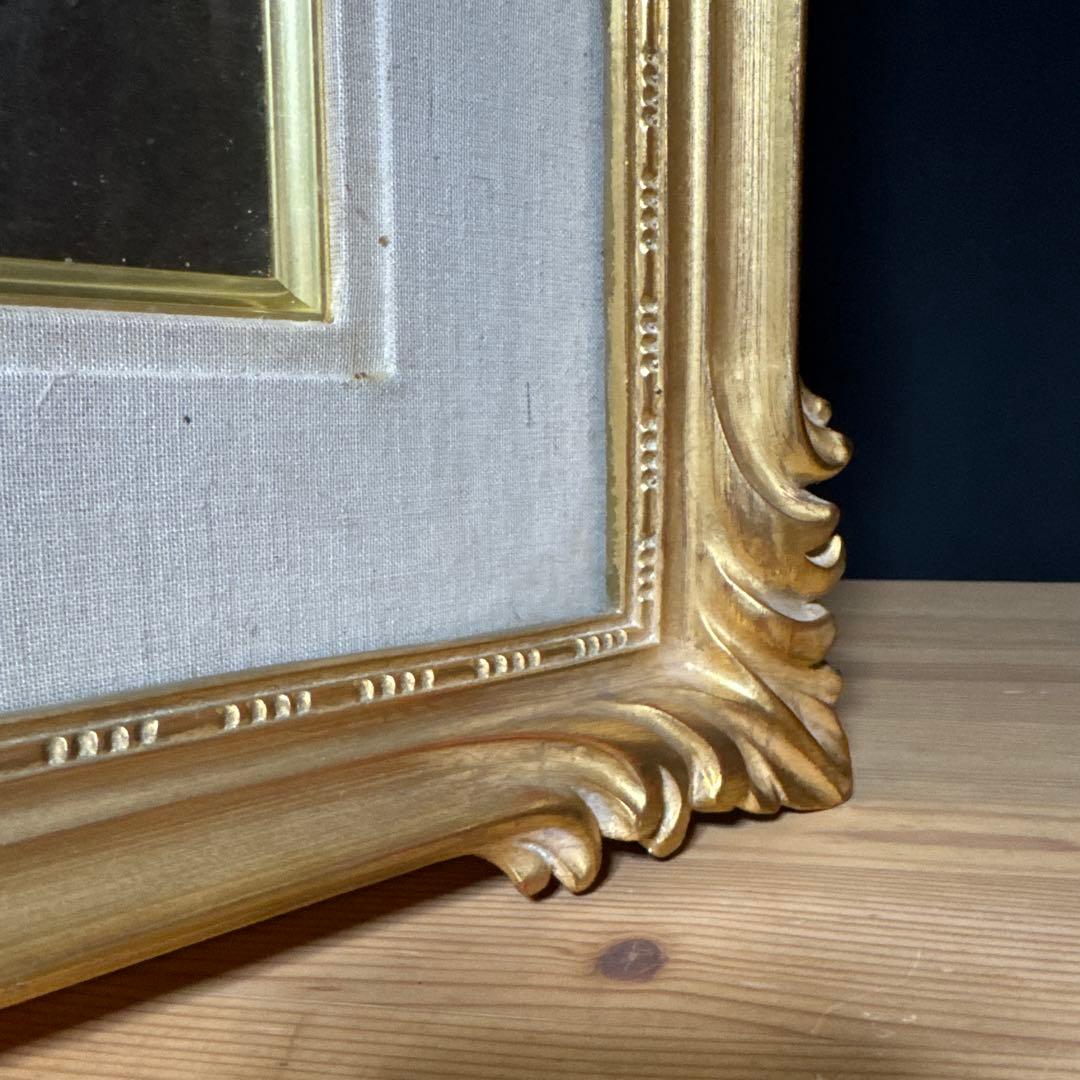 水口新一　直筆サイン入り　『穂高連峰』　F6号　油彩　額縁　ガラス