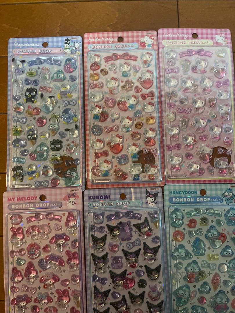 お値下げボンボンドロップシール サンリオ 6種 正規品 キティちゃんはぴだんぶい