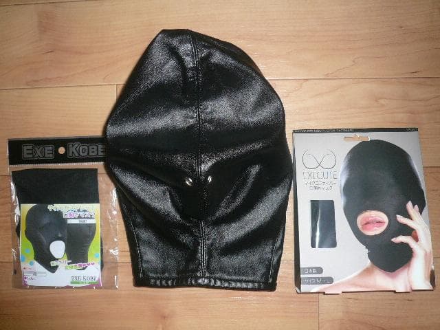 違った素材３種！全頭マスク レザー 、 ボンデージ ビザール コスプレ