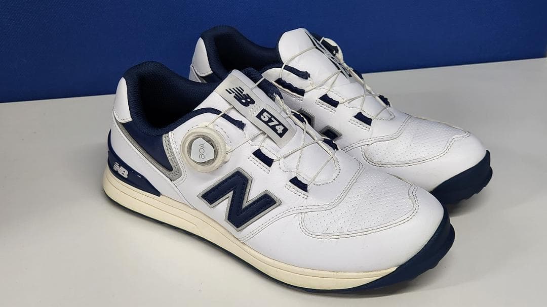 ニューバランス ゴルフシューズ UGBS574J スパイクレス ホワイト ブルー