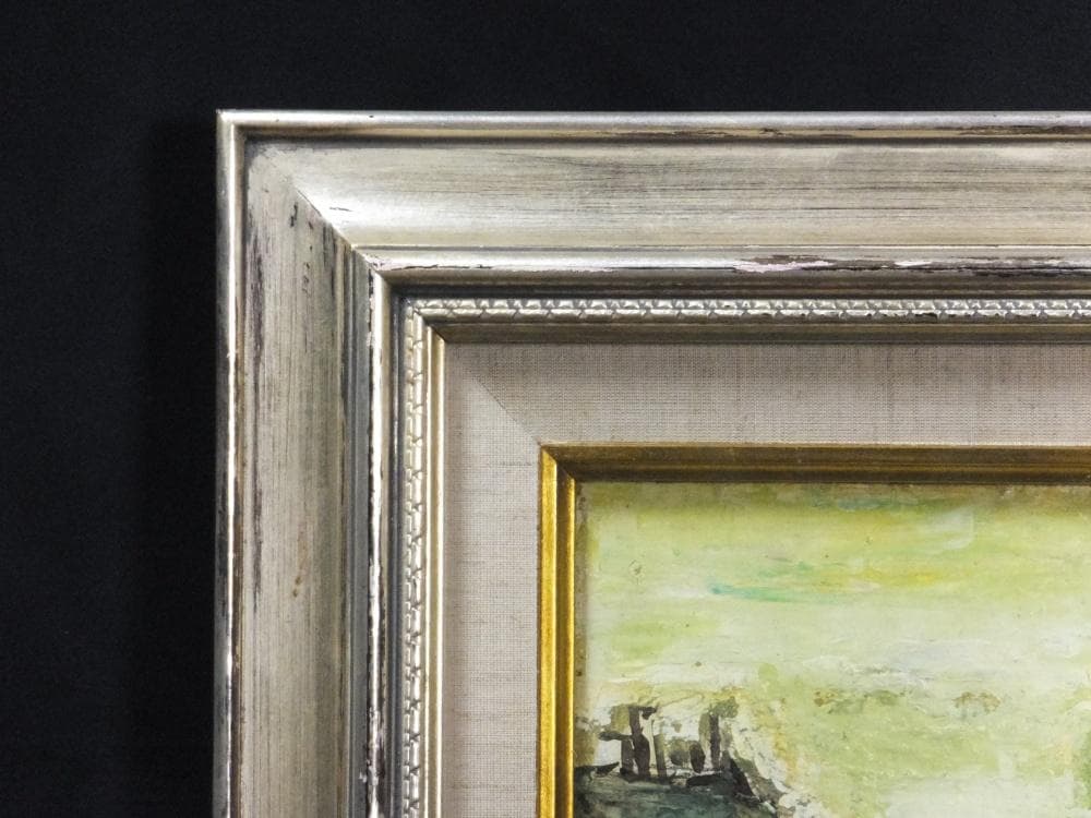 三觜正之　直筆サイン『ベニス風景』油彩 1971年 4号 0313E