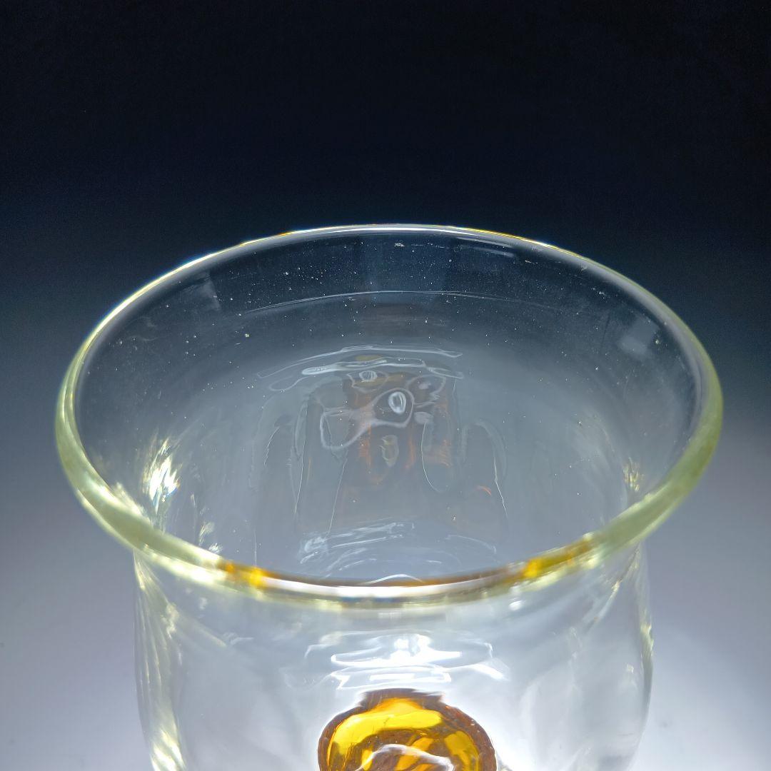 ガラス作家　舩木倭帆　ゴブレットワイングラス　１個　shizuサイン有