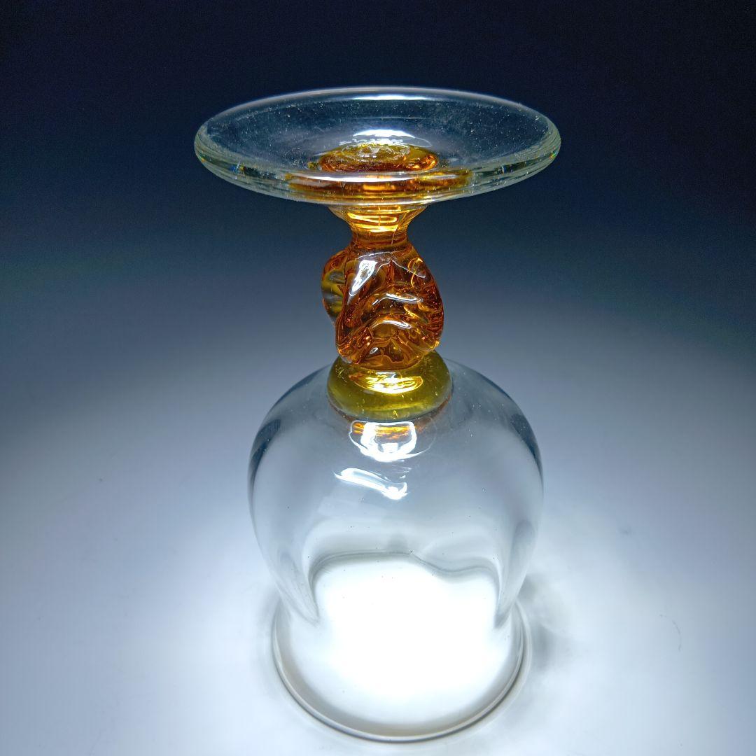 ガラス作家　舩木倭帆　ゴブレットワイングラス　１個　shizuサイン有