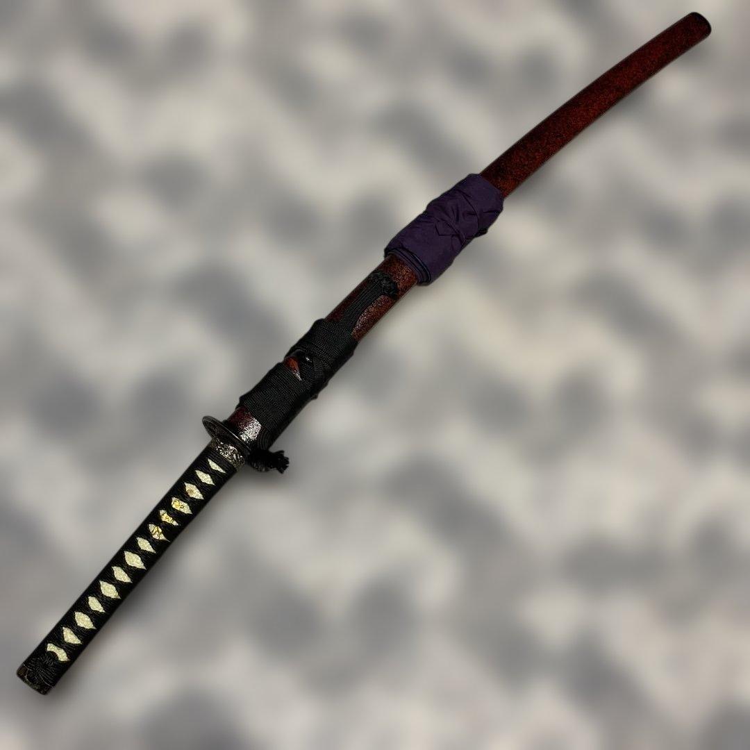 豪華模造刀(刀袋付) 坂本龍馬拵え 黒柄 龍彫透し丸鍔