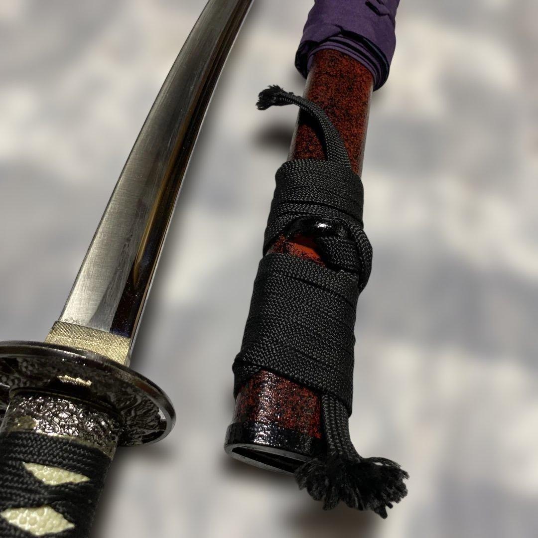 豪華模造刀(刀袋付) 坂本龍馬拵え 黒柄 龍彫透し丸鍔