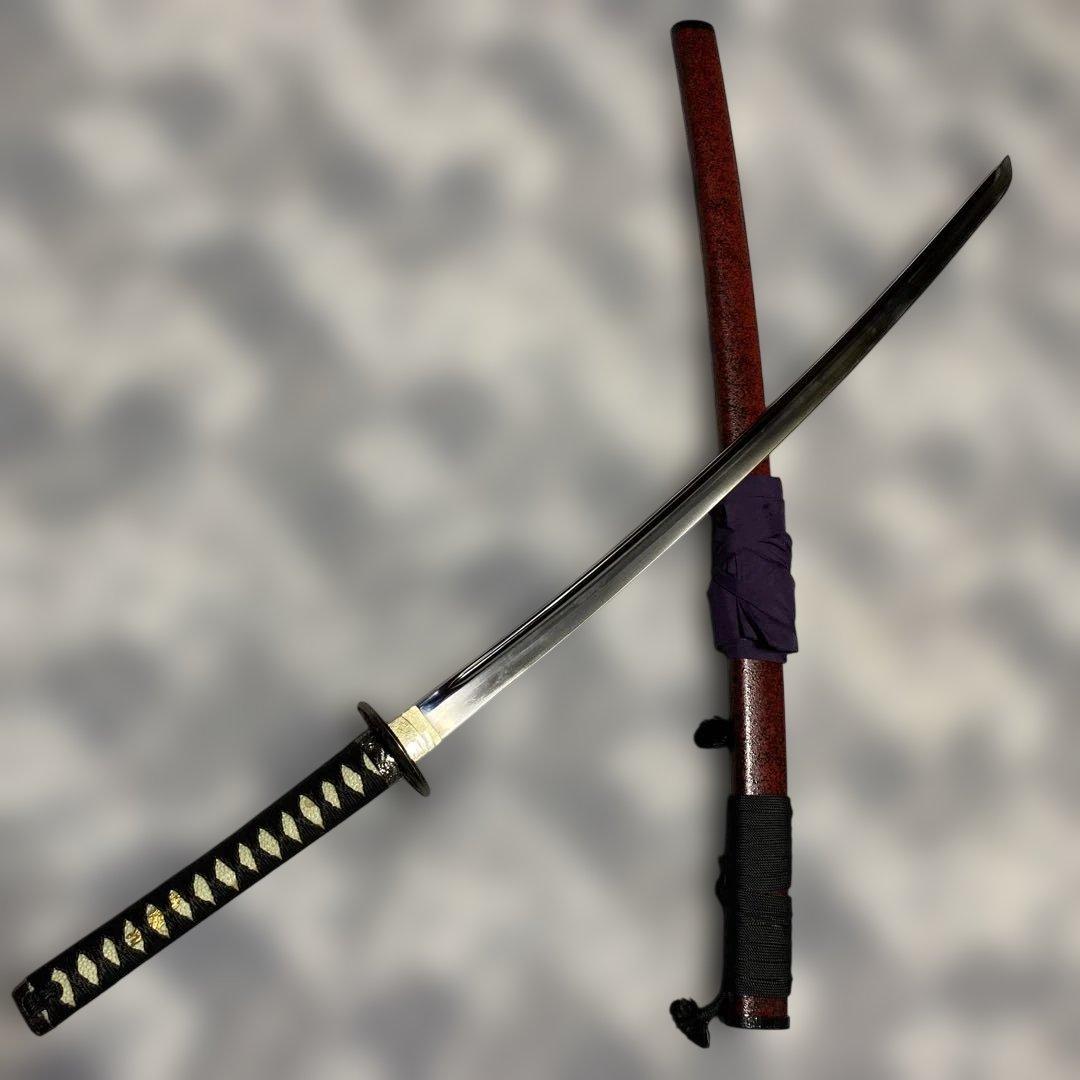 豪華模造刀(刀袋付) 坂本龍馬拵え 黒柄 龍彫透し丸鍔