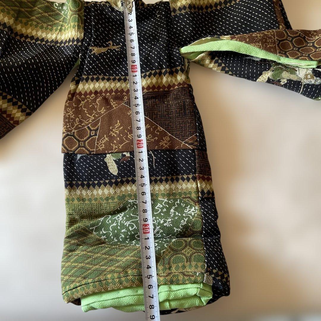 古布縮緬　二枚重ね　人形の着物　馬　やぶさめ　103103