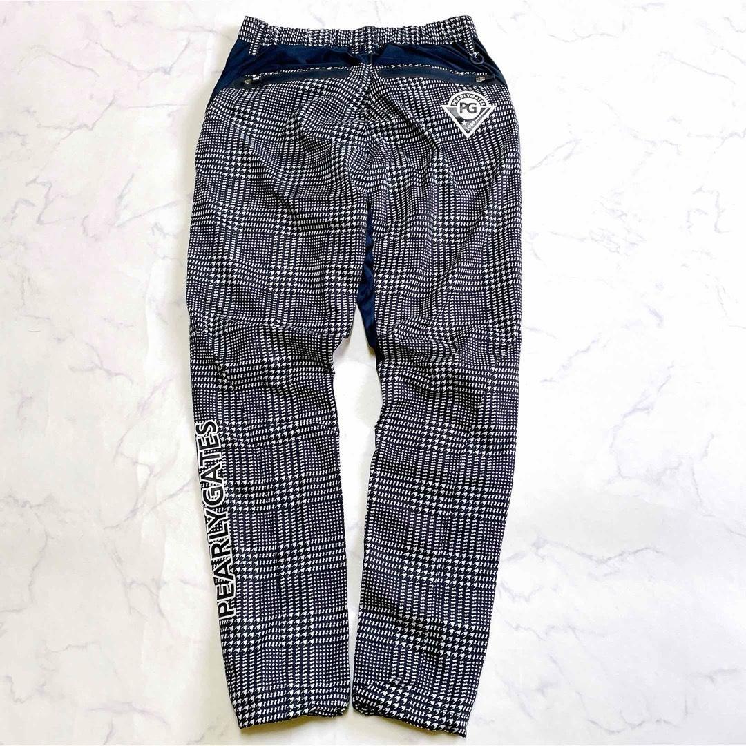 美品 パーリーゲイツ 千鳥格子レインロングパンツ PGロゴ00 XS-S