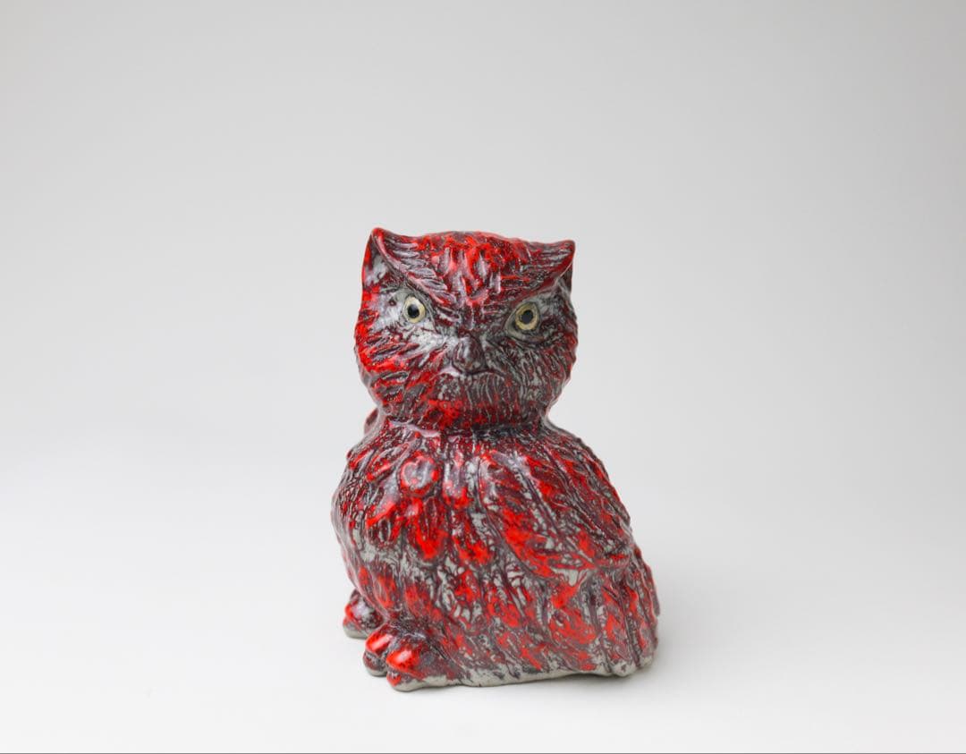 箕面焼　梟　縁起良い　置き物