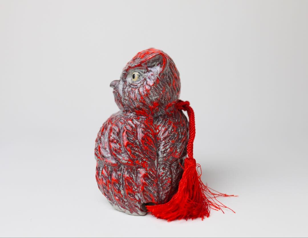 箕面焼　梟　縁起良い　置き物