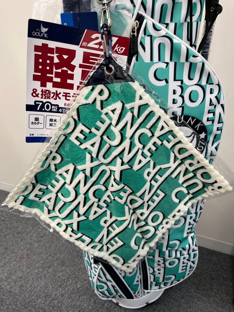 【新品】クランク ゴルフ キャディバッグ スタンド式 7型 軽量 撥水 SAX