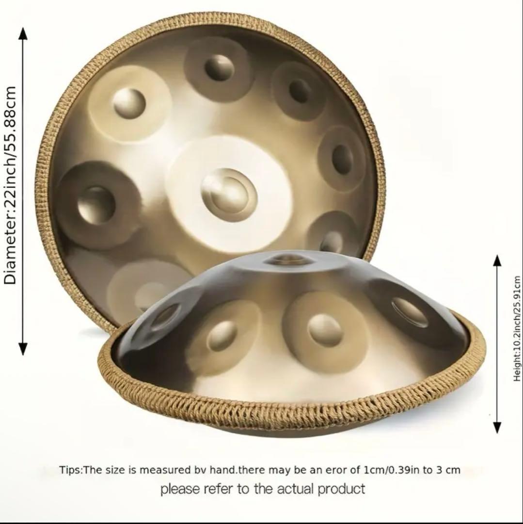 9音　9ノート　スティールドラム　ハンドパン　スタンド、ケース付き　タングドラム