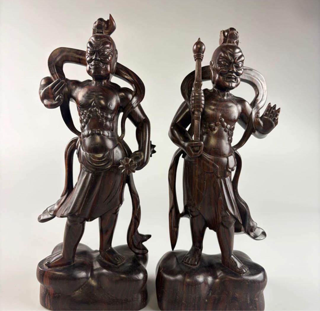 仏教美術 木造 木彫 仁王像 阿吽 金剛力士 仏像 置物