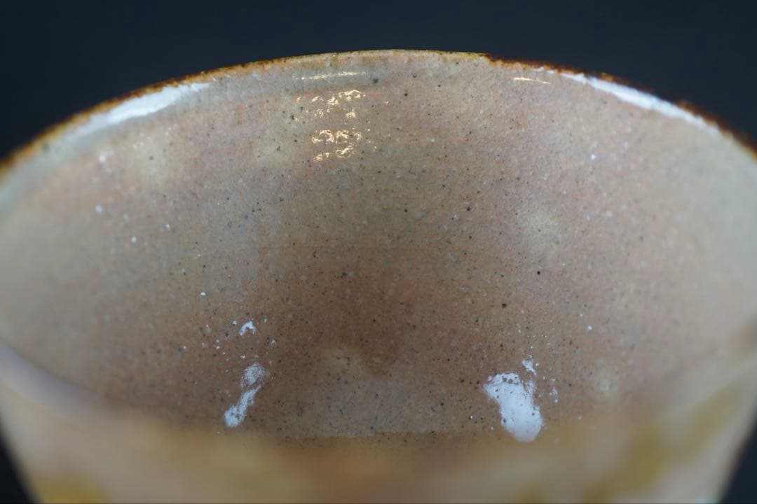 奥村考造 作 芙蓉文 金彩色絵 茶碗 共箱 茶道具