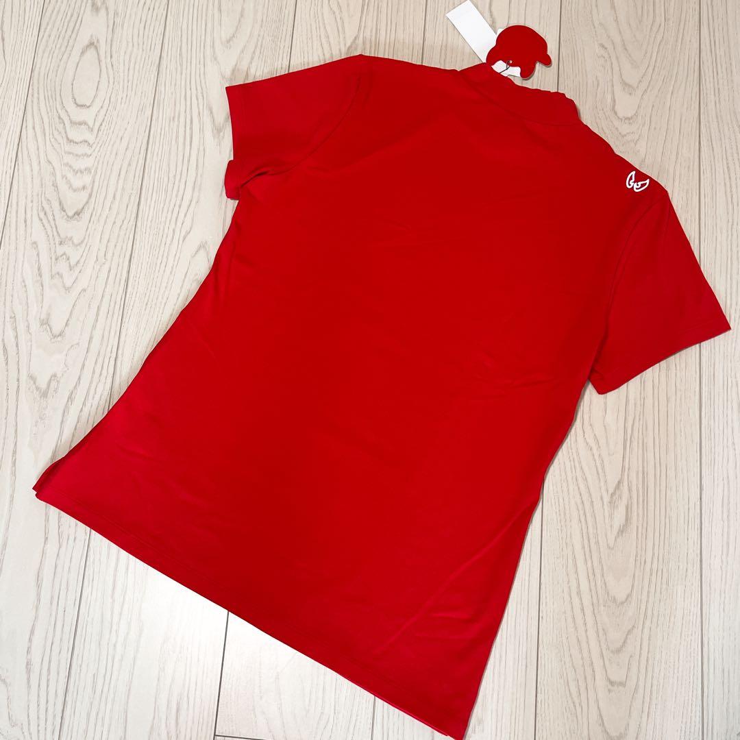 ☆未使用タグ付き☆ WAAC 半袖ネックシャツ 赤　ゴルフ　L