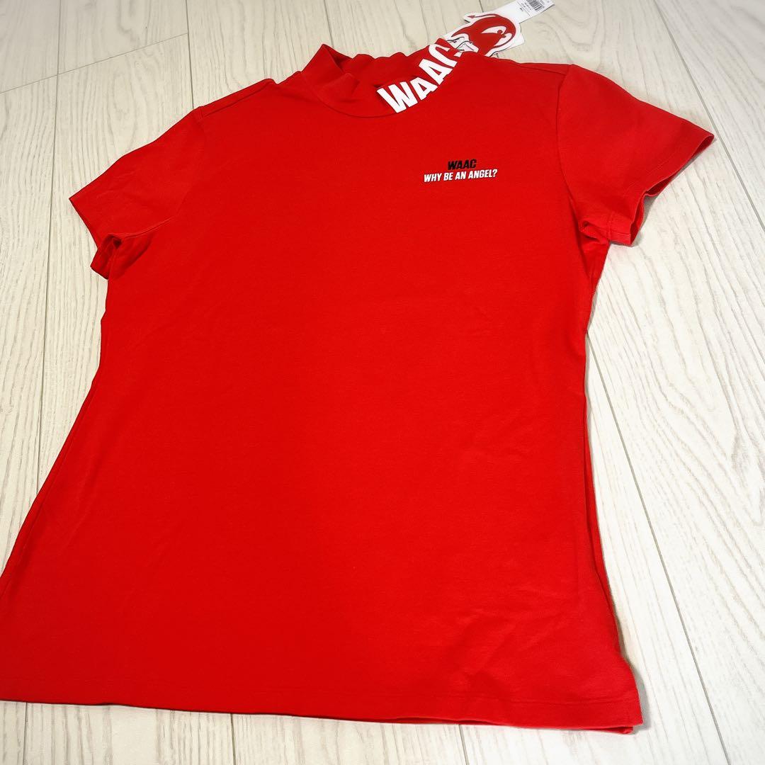 ☆未使用タグ付き☆ WAAC 半袖ネックシャツ 赤　ゴルフ　L