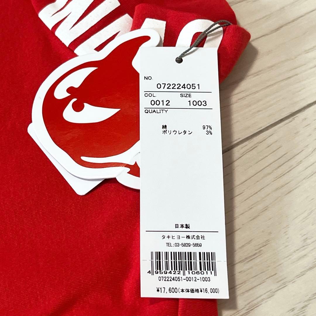 ☆未使用タグ付き☆ WAAC 半袖ネックシャツ 赤　ゴルフ　L