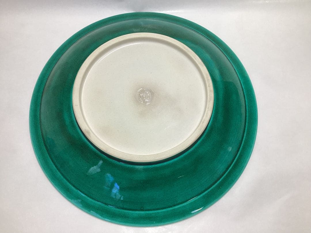 茶道具 古物品 菓子皿 交趾 松葉 永楽善五郎（即全）木箱入