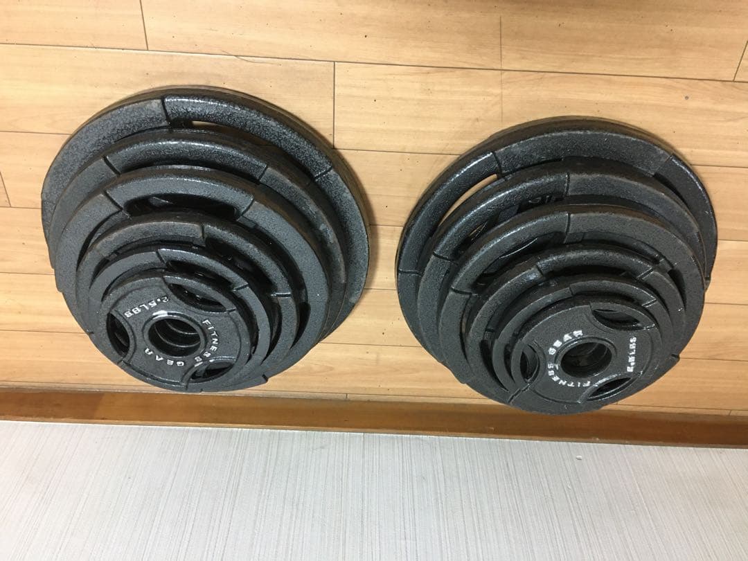 FITNESS GEAR オリンピック プレートセット穴径50mm 計107Kg