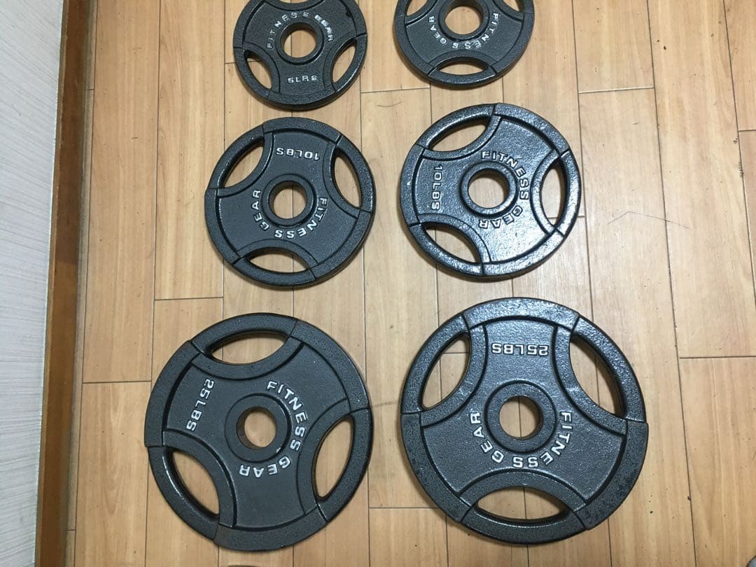 FITNESS GEAR オリンピック プレートセット穴径50mm 計107Kg