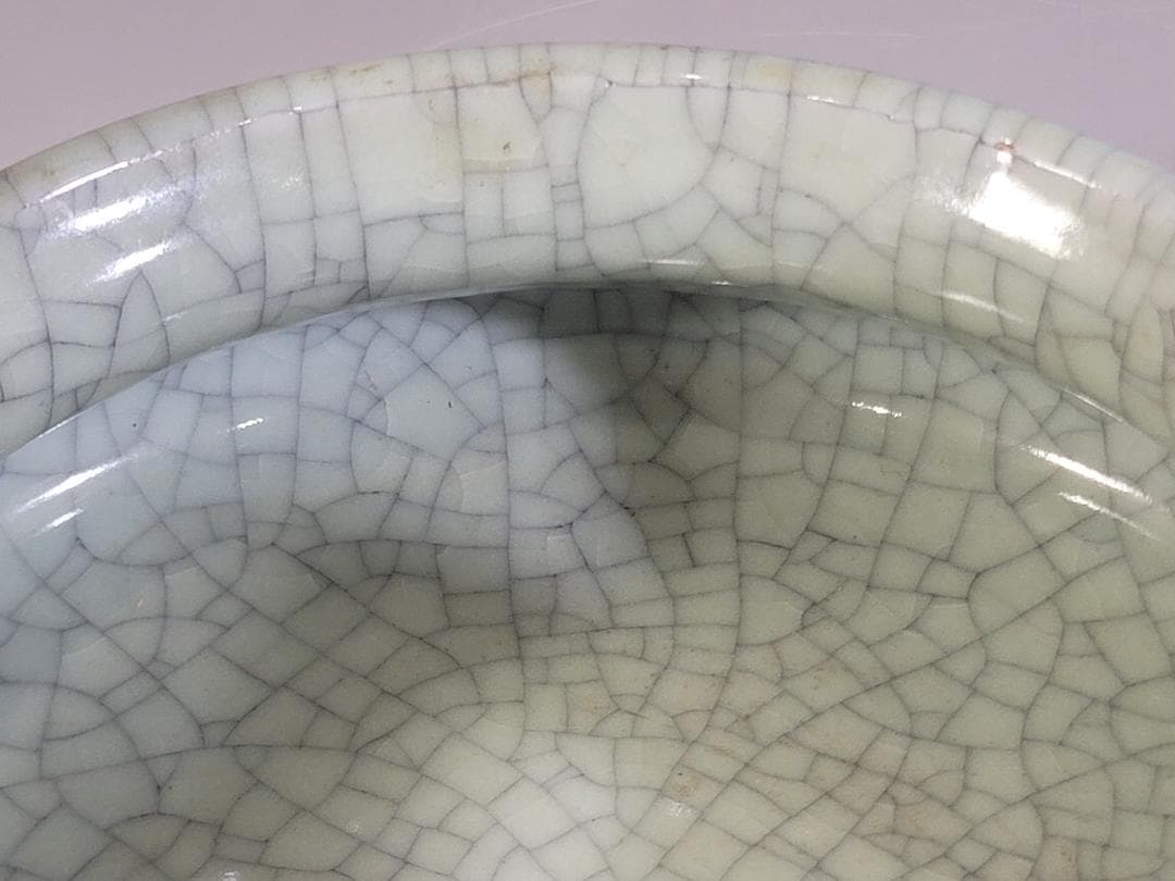 中国美術 哥釉 大香炉 時代物 DT337