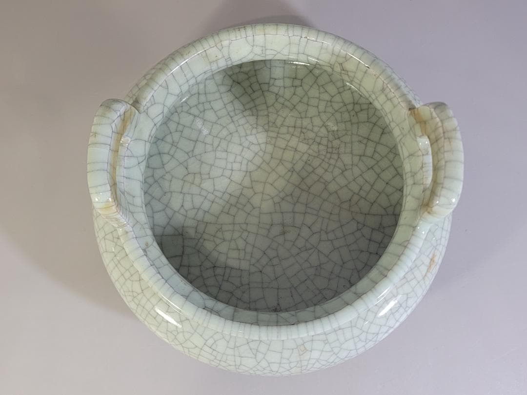 中国美術 哥釉 大香炉 時代物 DT337