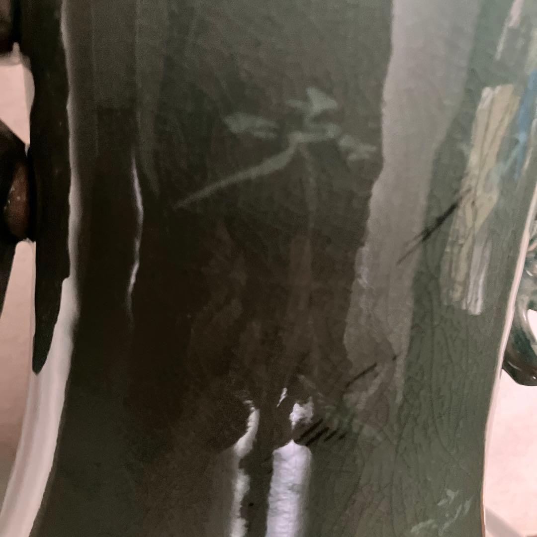 ★2月限定特価【希少•美品】在銘青山作　高麗青磁 特大飾り壺