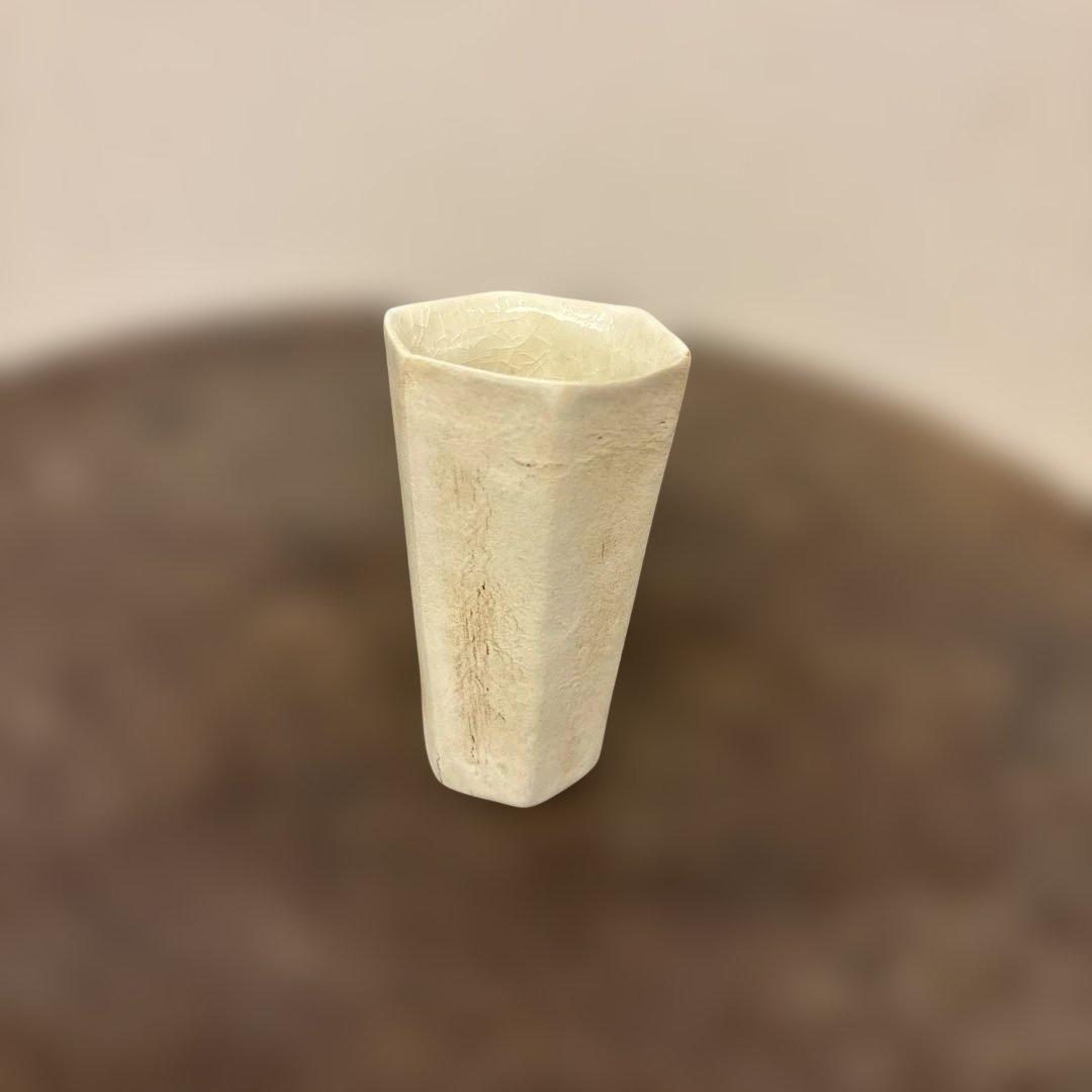 内田鋼一氏作 六角盃(中、ガラス釉)