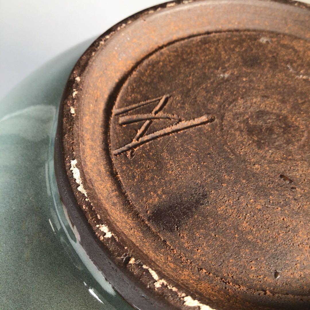 Ｍ２４６　水指　『椿窯　五島哲造』『蕨釉水指』　共箱　茶道具