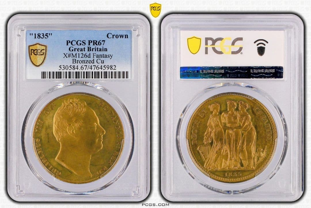 1835 イギリス スリーグレイセス ウィリアム4世 銅貨 PCGS PR67