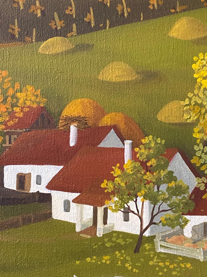 「真作」作家不明　風景画 　油絵　絵画　油彩画　額装　F12号