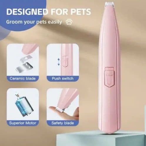 新品✿ペット用 バリカン コンパクト 細部用 ピンク色 足裏 顔周りお尻 犬 猫