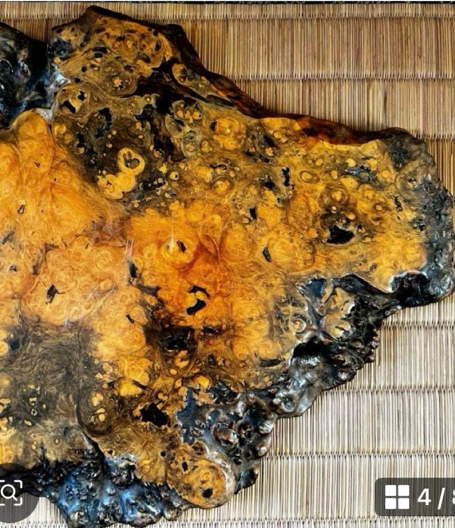 天然時代木 花梨 玉杢 瘤 花台 香台 盆栽台 平台 約42㎝