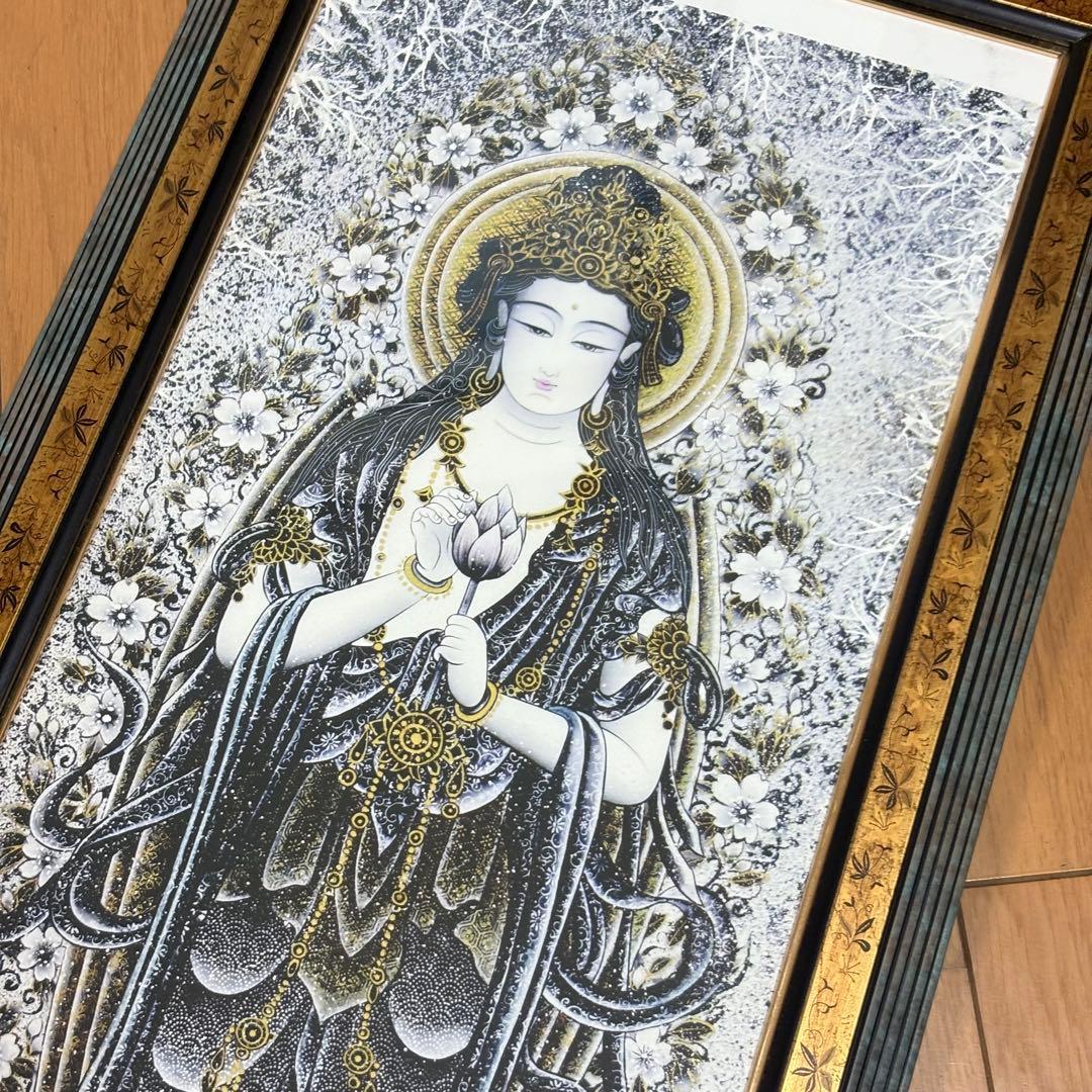 丸山寿美　ジグレー版画　『寿ぎ観音・清浄』 日本画 仏教美術 美術複製