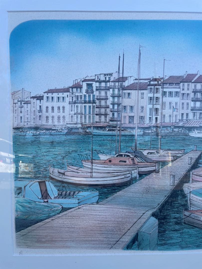 ロルフ ラフルスキー リトグラフ フランス 風景画 大型額絵　直筆サイン