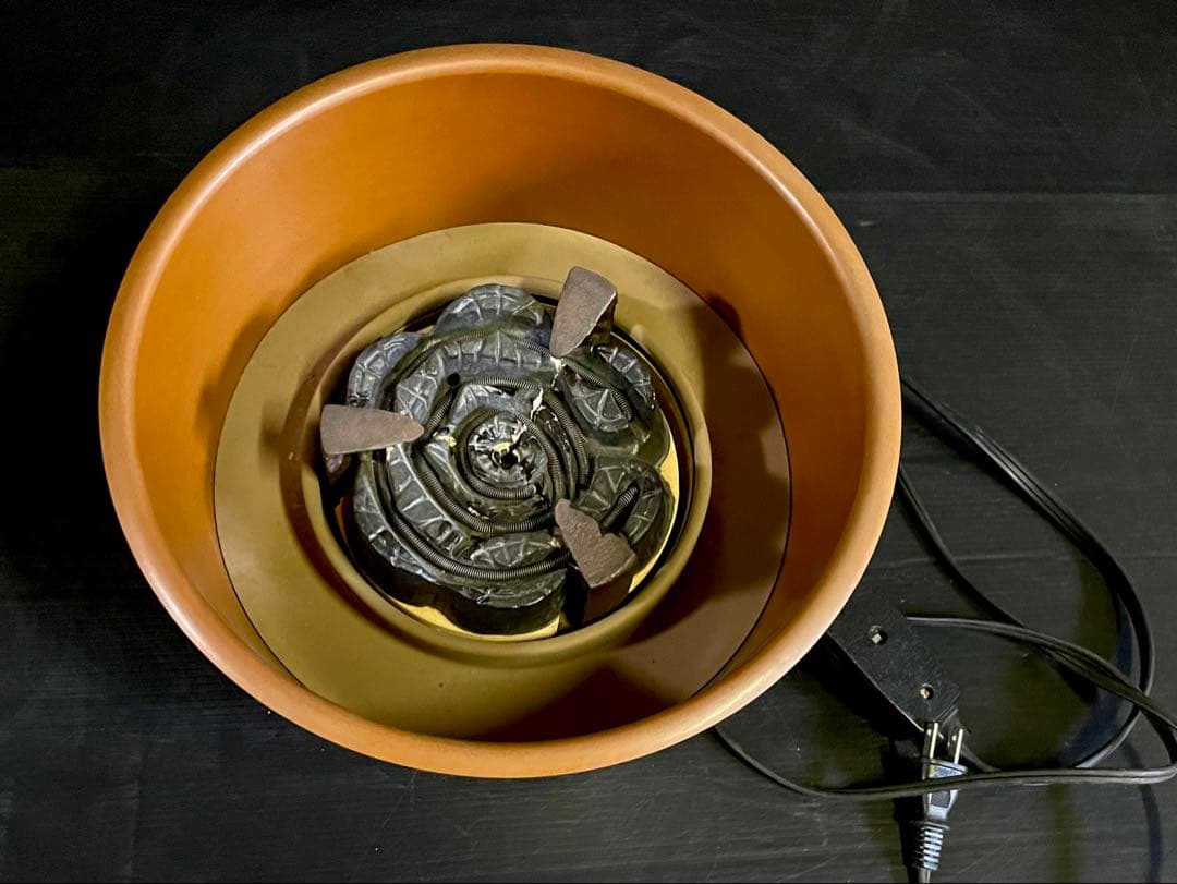 割引❣️「祖」 立礼 丸炉 銅製 電気炭付 野々田 電熱器 (E)