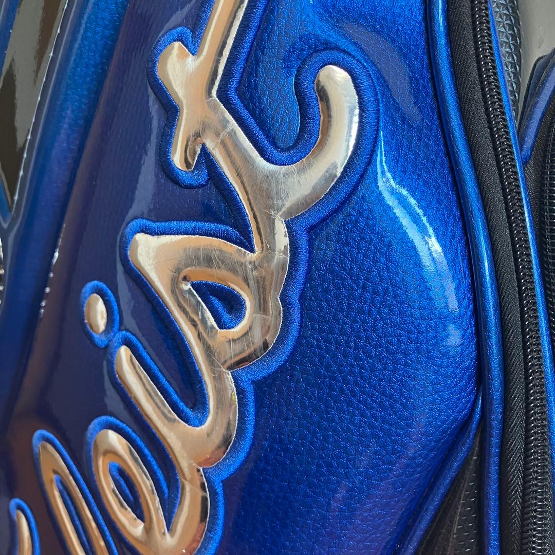 タイトリスト エナメルキャディバック　9.5インチ　青　ブルー