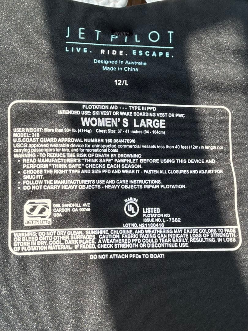 JET PILOT ライフジャケット 青ブルー　美品