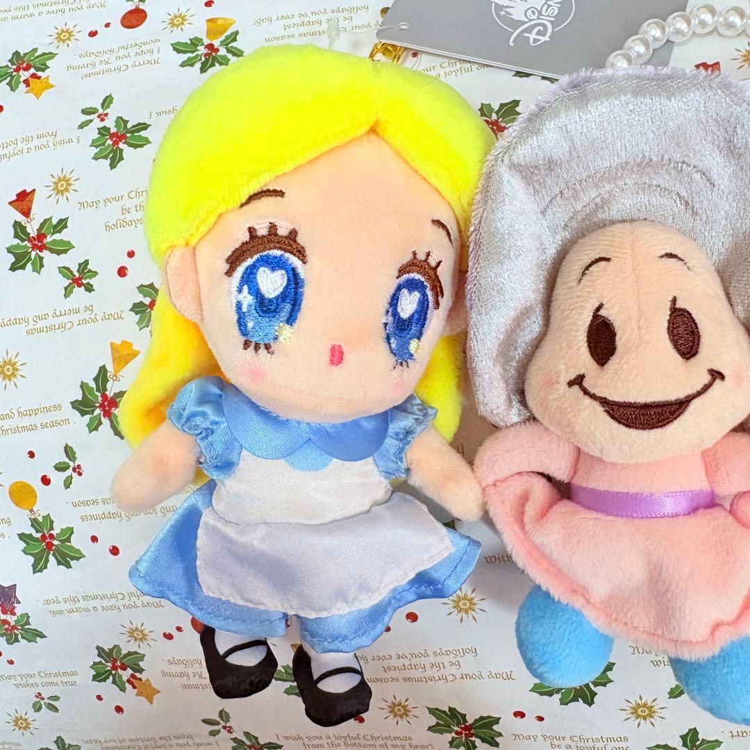 不思議の国のアリス　ぬいぐるみキーチェーン　アリス&ヤングオイスター　tiny