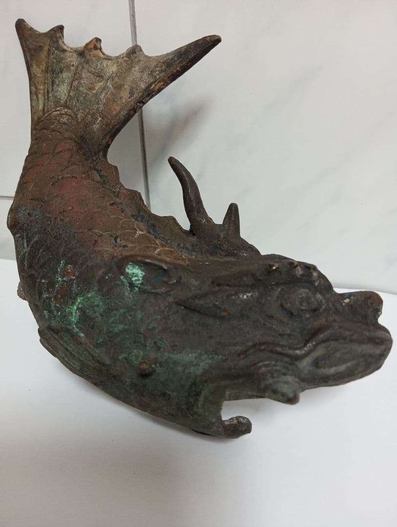 江戸時代上級武家蔵出古銅製細密造形金具２００〜３５０年前頃武具詳細不明鯱当時物品